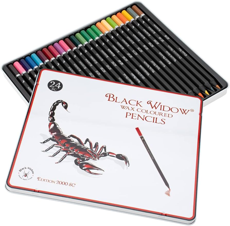 Lãpices de colores para adultos black widow el set de mejor calidad de lãpices de color para libros de colorear de adultos un kit de dibujo de madera negra de piezas