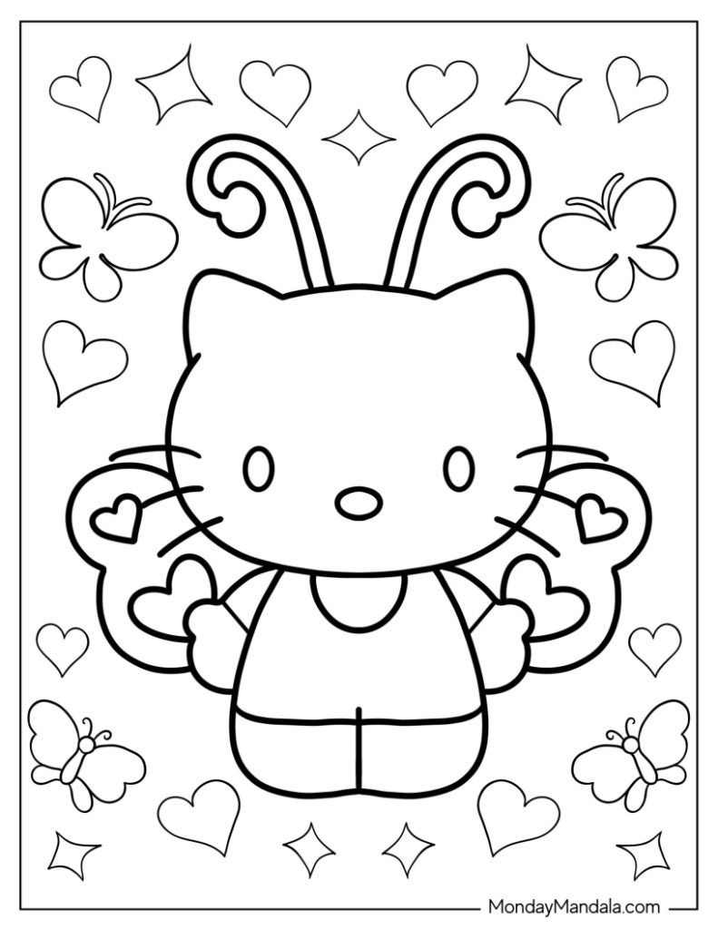 Hello kitty coloring pages free pdf printables hello kitty colouring pages hello kitty coloring kitty coloring