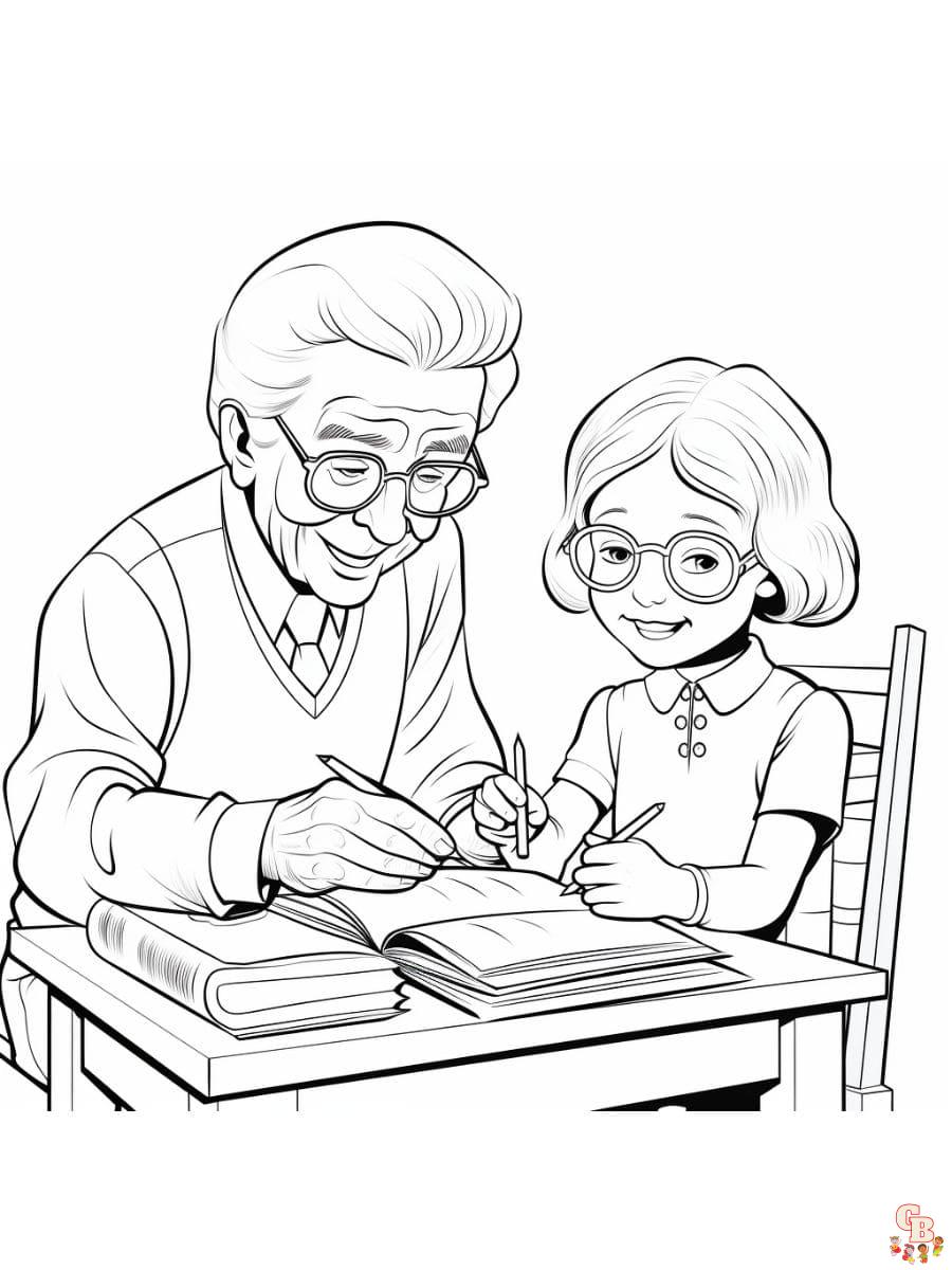 Partiendo la alegrãa del dãa de los abuelos para colorear