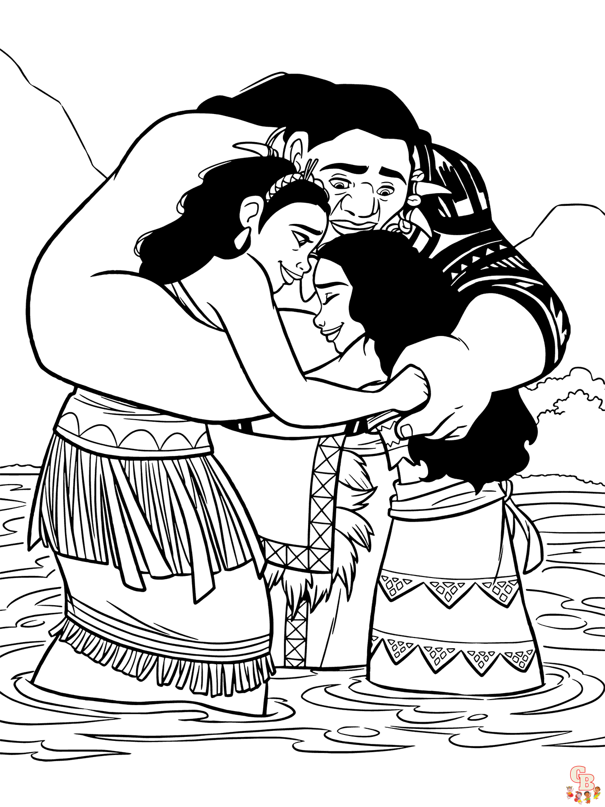 Desata tu creatividad con moana y familia para colorear