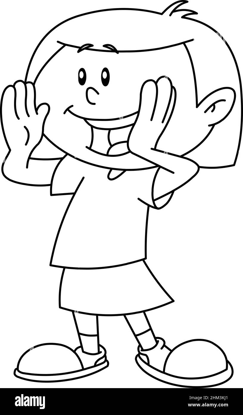 Child calling illustration hi