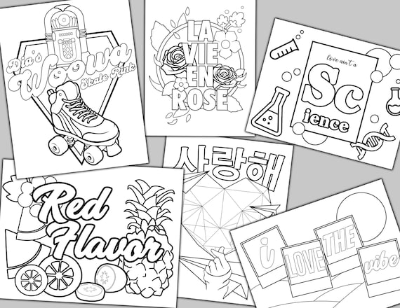 Kpop coloring pages digital copy