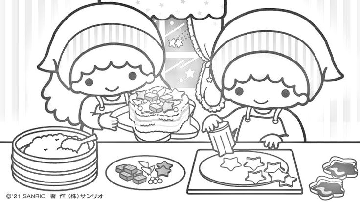 Twin start sanrio coloring page cute coloring pages coloring pages coloring books