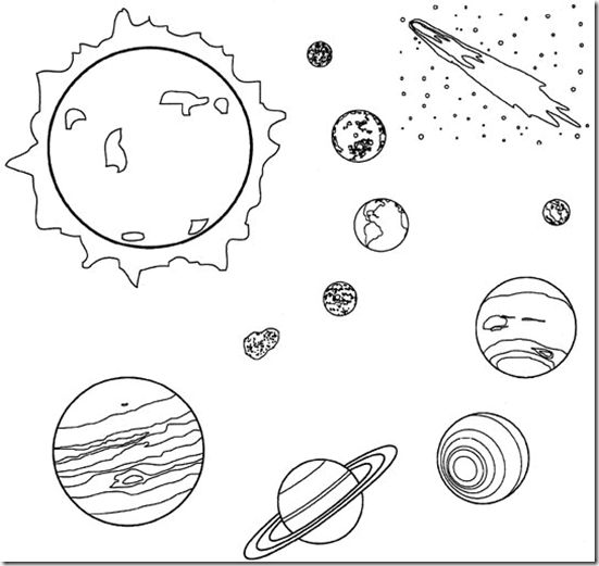 Dibujos para colorear sobre el universo