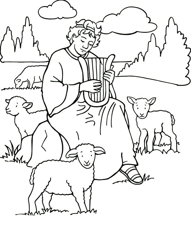 David playing the harp