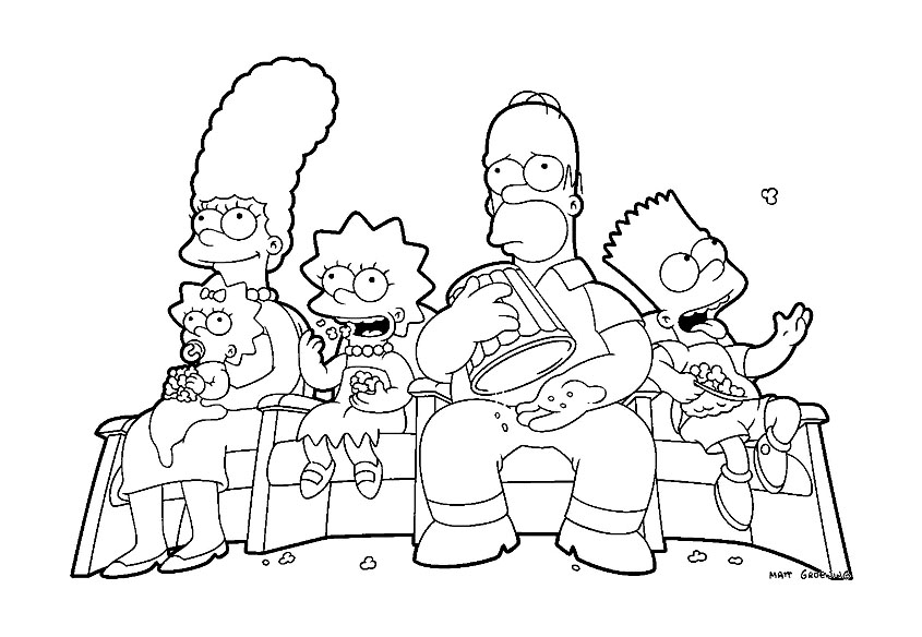 Dibujo gratis de los simpson para imprimir y colorear