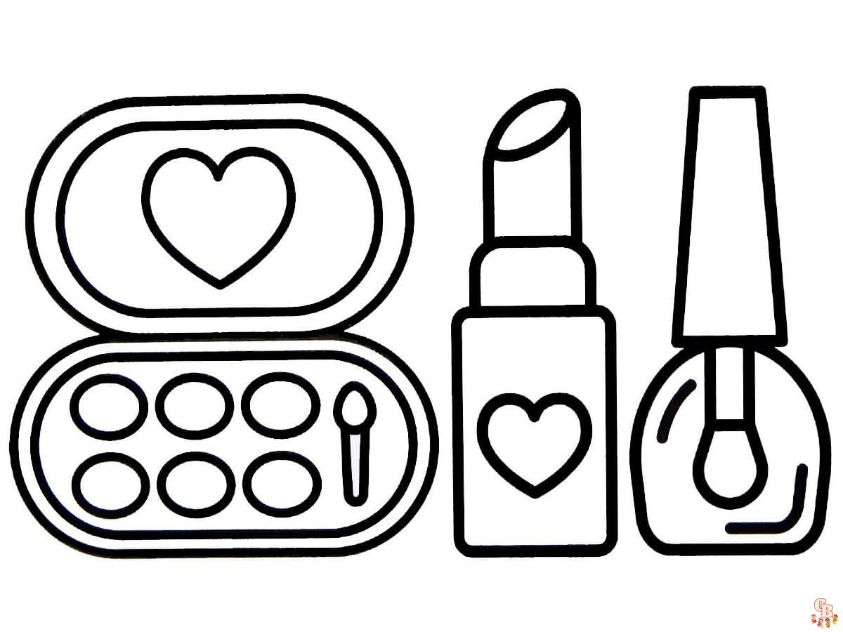 Explore una variedad de pãginas para colorear de maquillaje en
