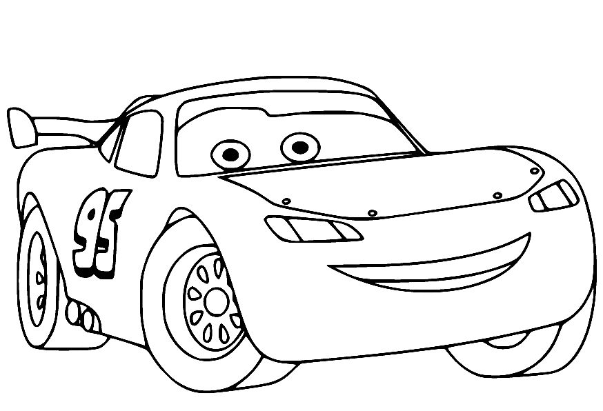 Cute lightning mcqueen coloring page