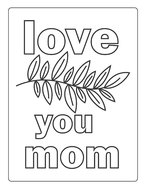 Premium vector mothers day coloring pages for children with cute mom son holiday black and white activity worksheet