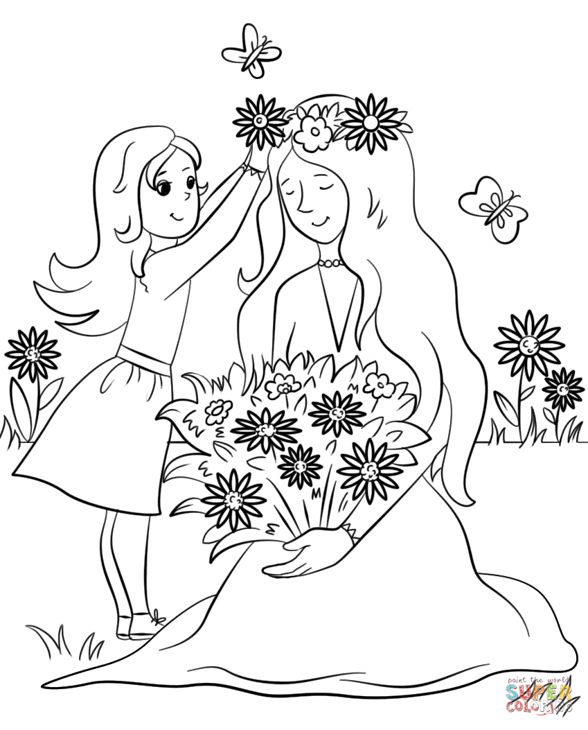 Dibujo de mi mamã es un hada de madera para colorear dibujos para colorear imprimir gratis