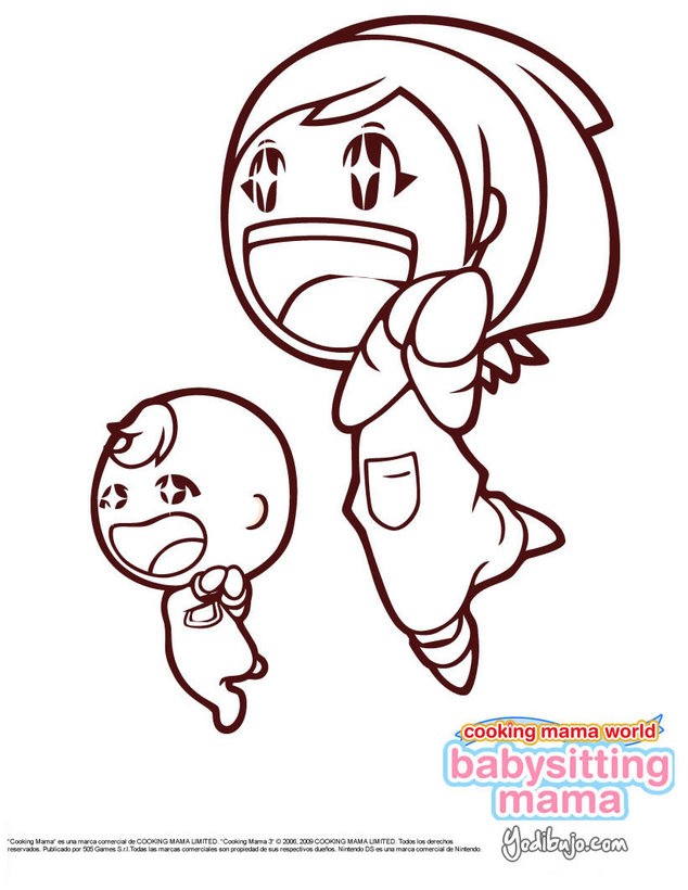 Dibujos para colorear mama de babysitting mama para wii coloring page