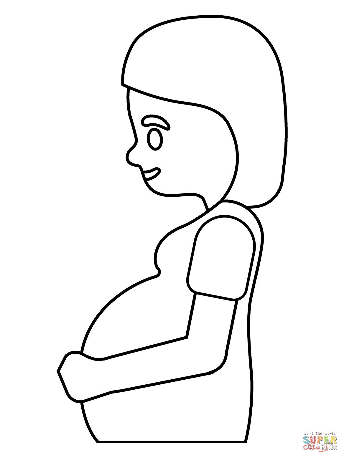 Pregnant woman emoji coloring page free printable coloring pages