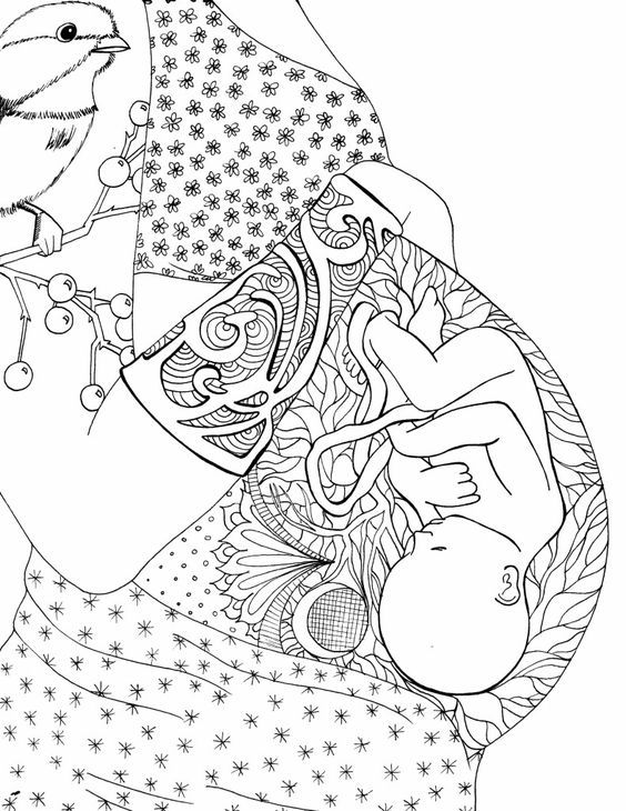 Free pregnancy colouring page