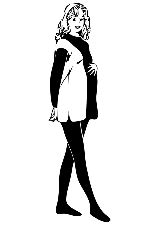 Dibujo para colorear mujer embarazada