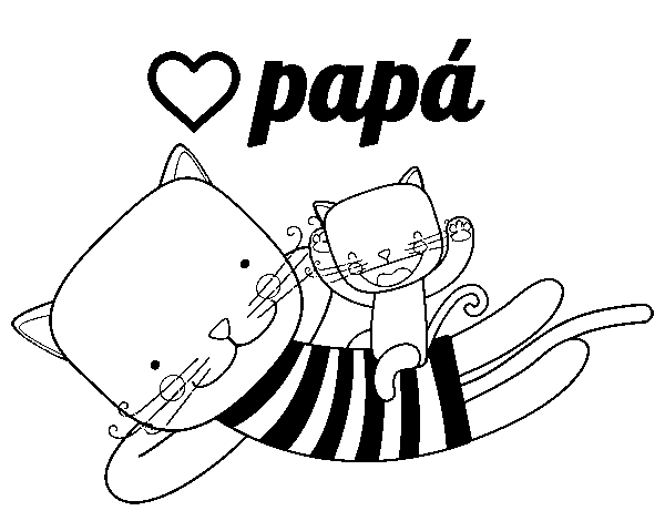 Dibujo de papã gato para colorear