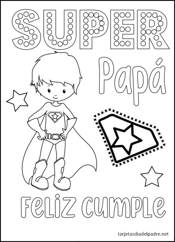 Tarjetas de cumpleaãos para colorear para papã dãa del padre feliz cumpleaãos papa cumpleaãos papa feliz cumple aãos papa