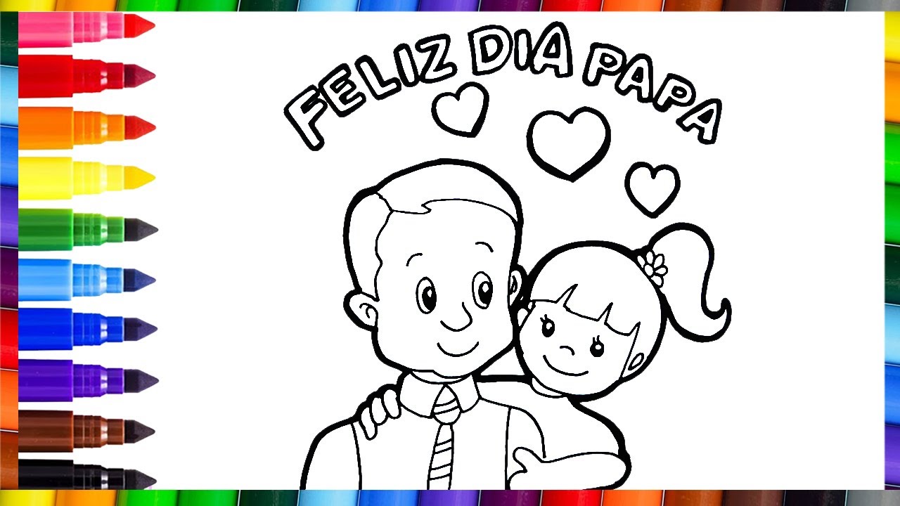 Dibuja y colorea feliz dia papa ð ð dibujos fãciles para niãos