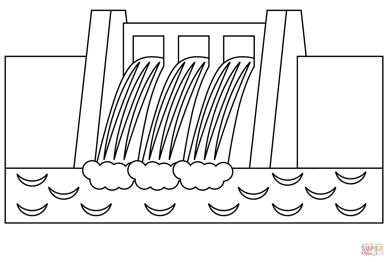Dibujo de presa de agua para colorear dibujos para colorear imprimir gratis