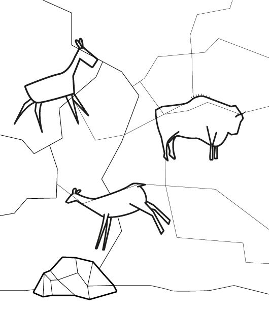 Pinturas rupestres dibujo para colorear e imprimir
