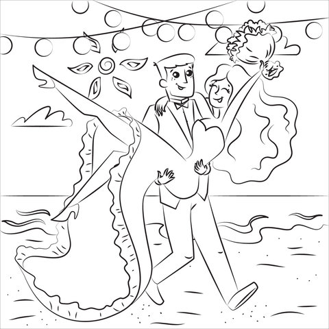 Dibujo de la novia y el novio para colorear dibujos para colorear imprimir gratis