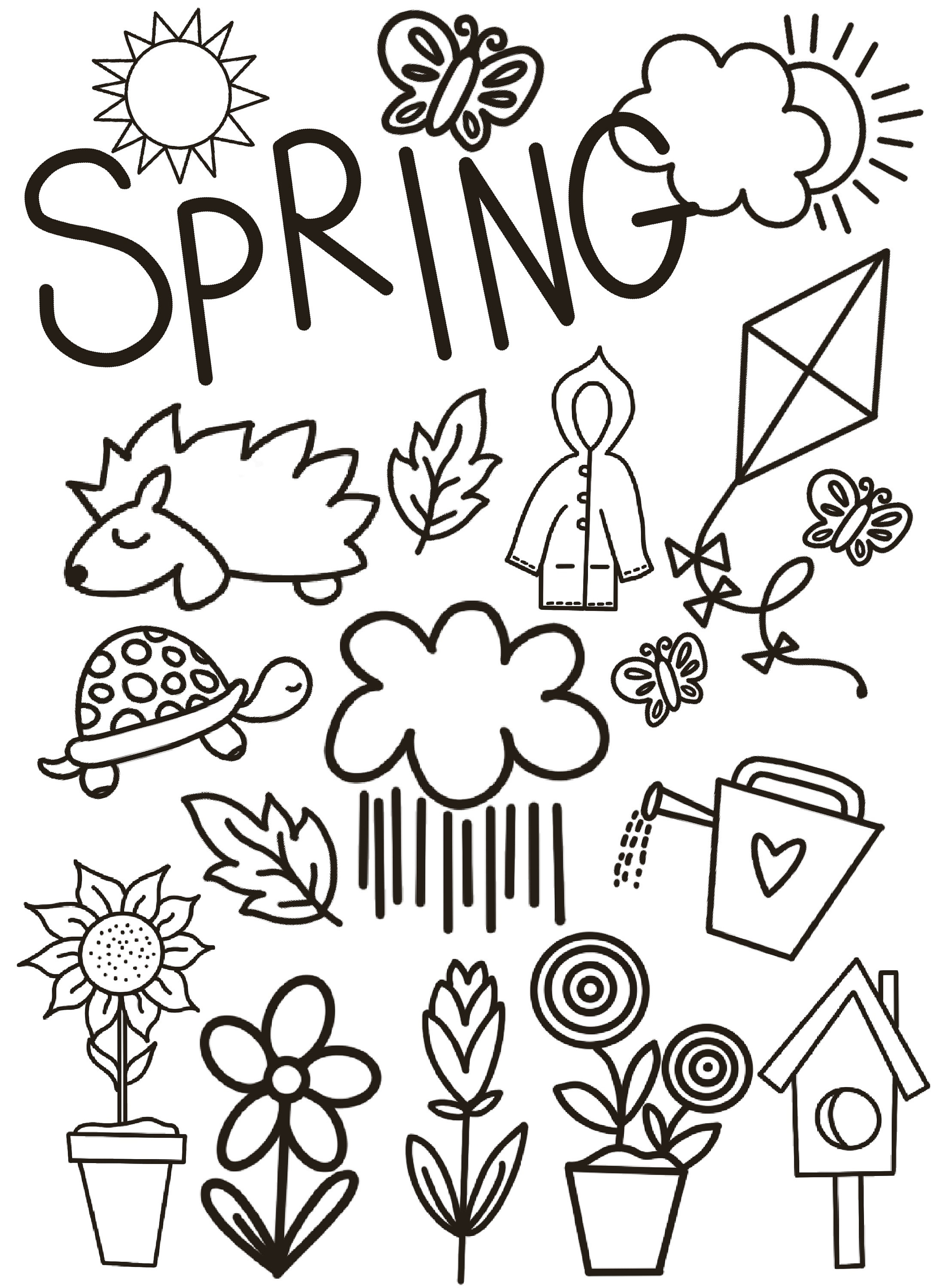 Pãginas para colorear diversiãn de primavera actividad al aire libre colorear para adultos actividad para niãos ideas de aprendizaje pãgina para colorear preescolar libros para colorear