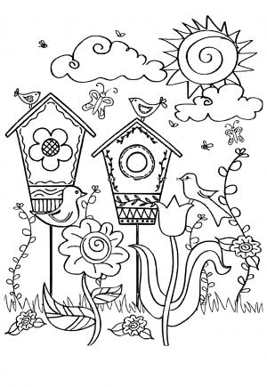 Dibujos e imagenes primavera para colorear y imprimir gratis para adultos y niãos