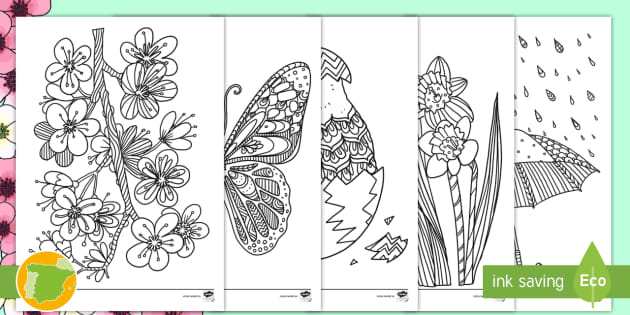Ficha dibujos de primavera para colorear profor hizo