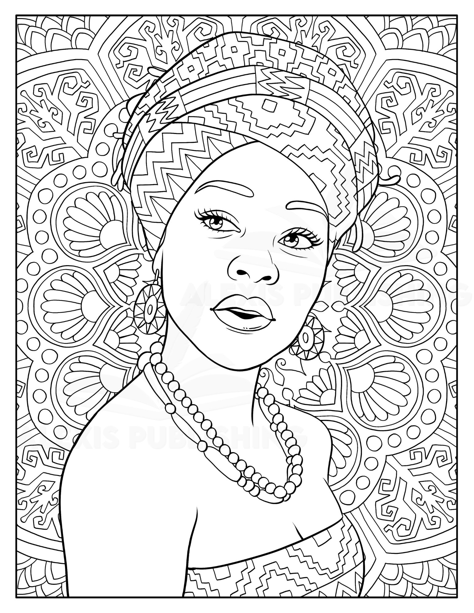 Dibujo para colorear para adultos descarga instantãnea hermosas mujeres negras imprimible