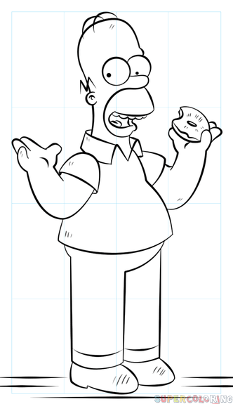 How to draw homer simpson step by step drawing tutorials
