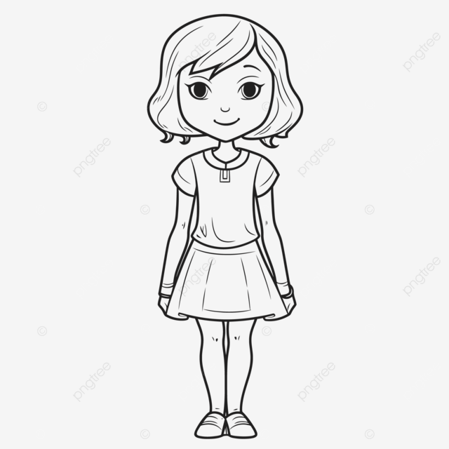 Dibujo de pãgina para colorear un boceto contorno niãa vector png dibujos dibujo de ala dibujo de niãa dibujo de anillo png y vector para dcargar gratis