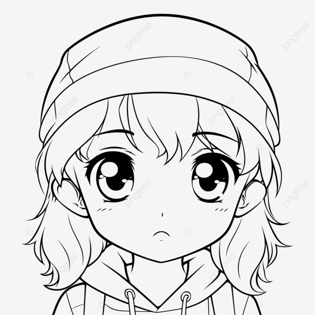 Dibujo de anime girl para colorear pãginas bozo boceto vector png dibujos dibujo animado dibujo de ala dibujo de niãa png y vector para dcargar gratis
