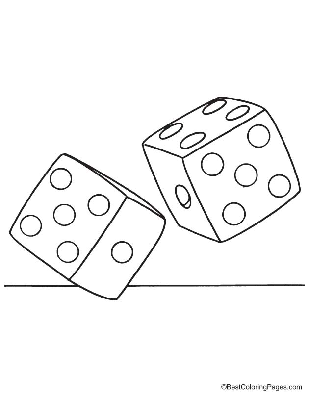 Two dice coloring page download free two dice coloring page for kids best coloring pages