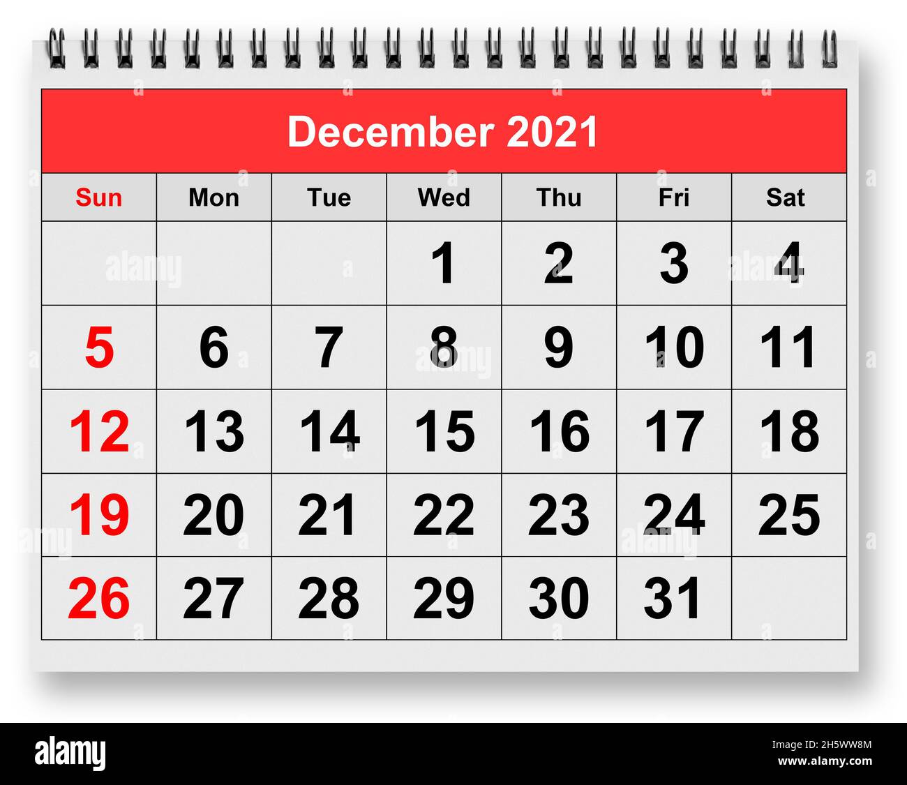 Calendar december hi