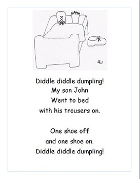 Learning to track print with nursery rhymes diddle diddle dumpling