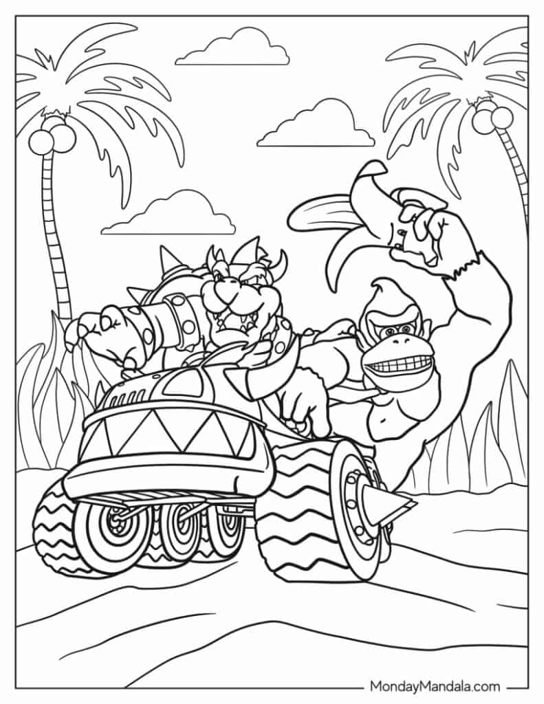 Donkey kong coloring pages free pdf printables