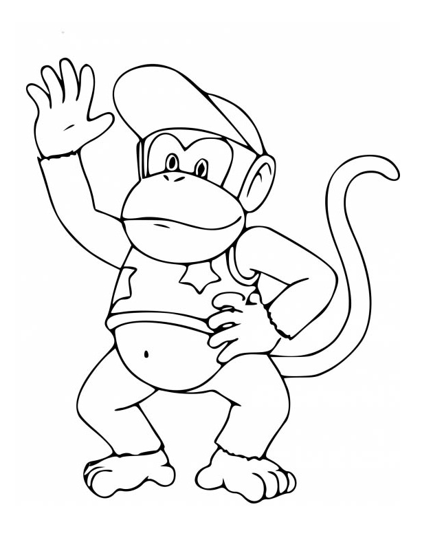 Diddy kong coloring pages