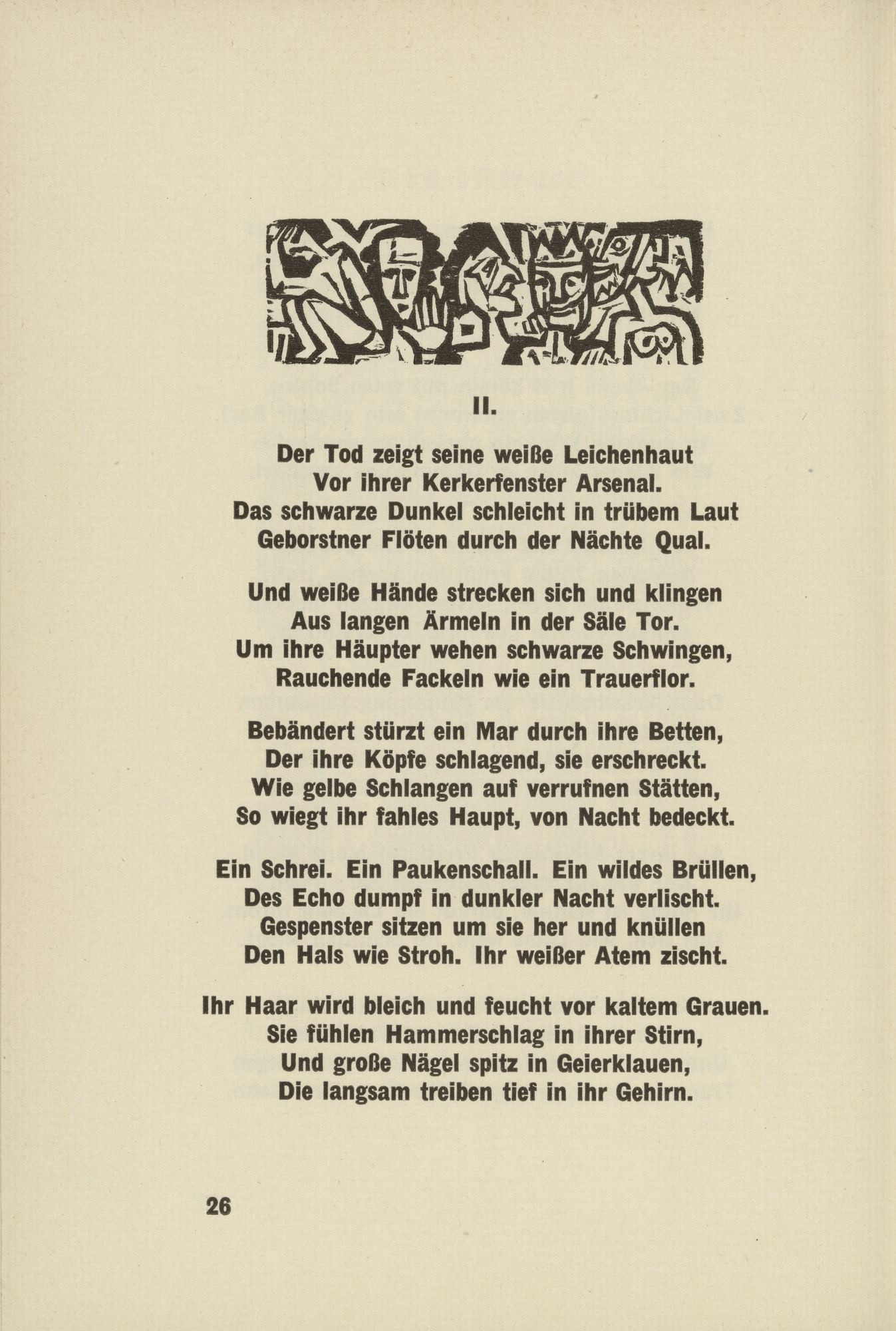 Ernst ludwig kirchner the mad ii die irren ii headpiece page from umbra vitae shadow of life