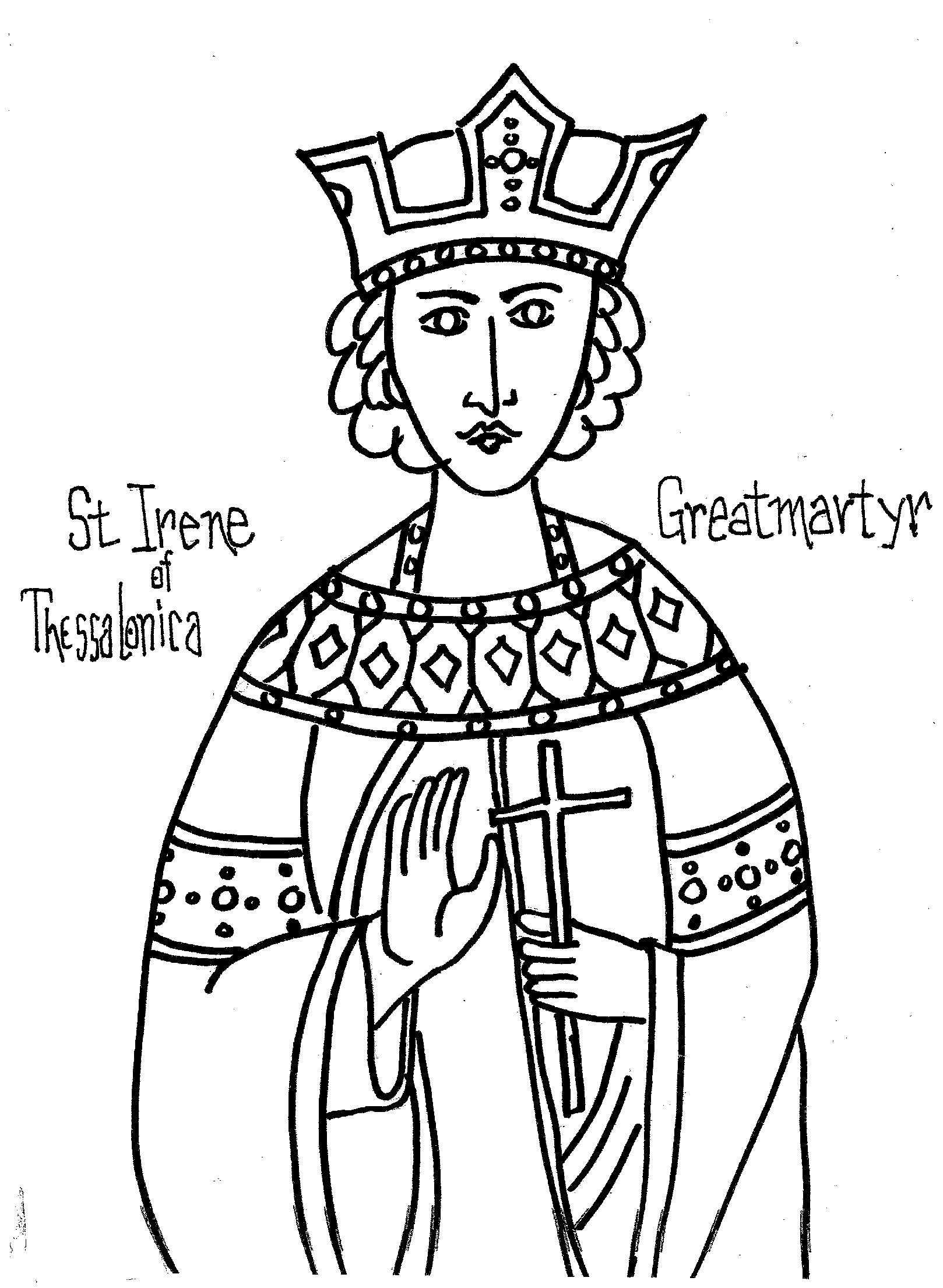 Saint irene of thessalonica saint coloring coloring pages character