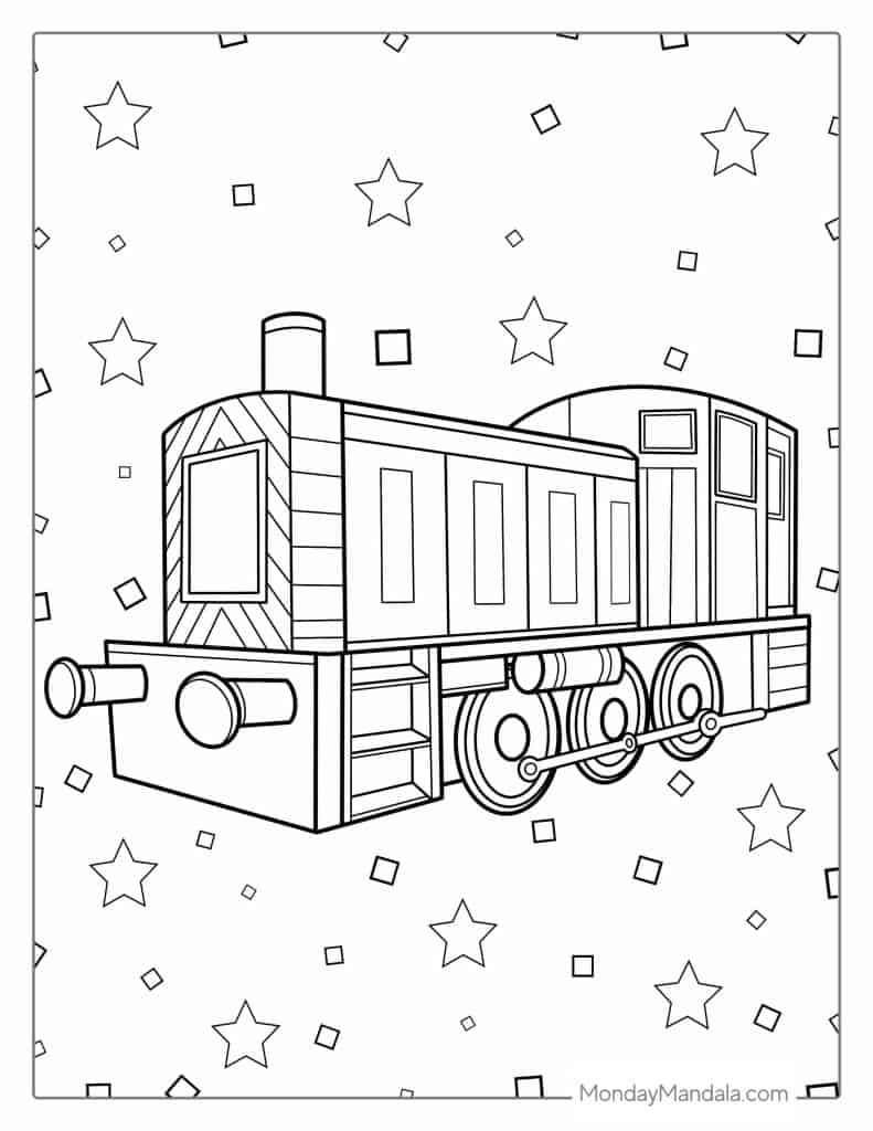 Train coloring pages free pdf printables