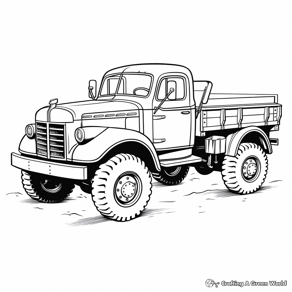 Army truck coloring pages