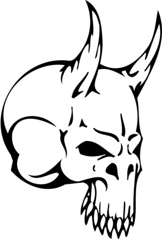 Dibujo de calavera del demonio con para colorear dibujos para colorear imprimir gratis