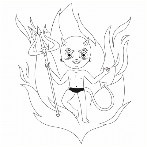Dibujo de pequeão diablo para colorear dibujos para colorear imprimir gratis