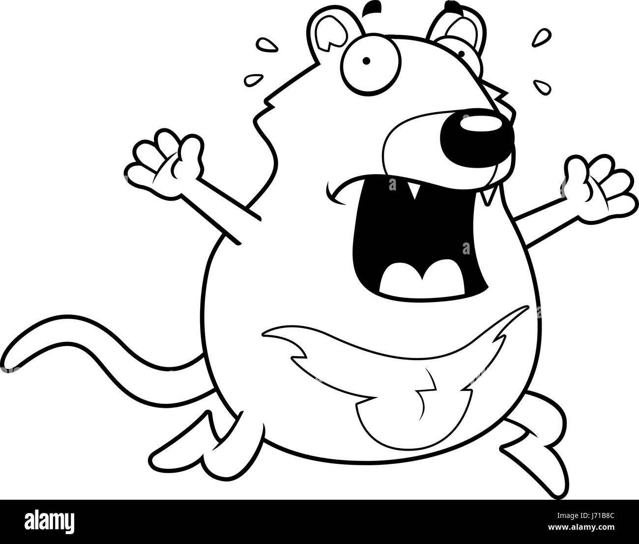 Demonio de tasmania caricatura imãgen de stock en blanco y negro