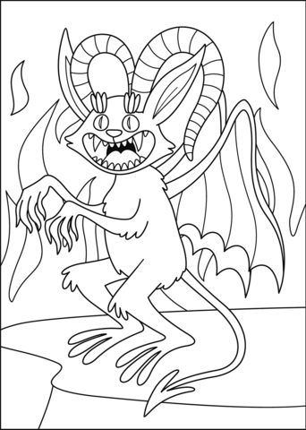 Dibujo de demonio para colorear dibujos para colorear imprimir gratis