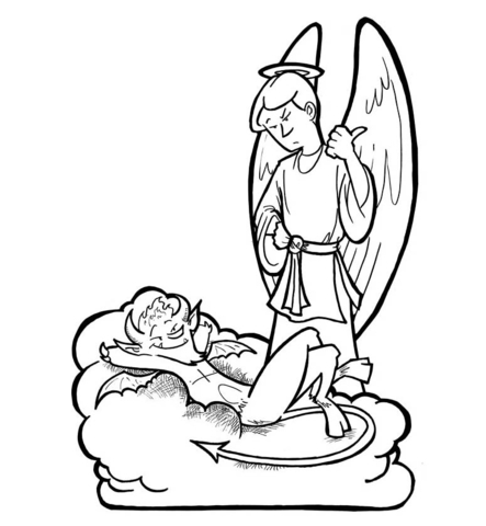 Dibujo de ãngel y demonio para colorear dibujos para colorear imprimir gratis