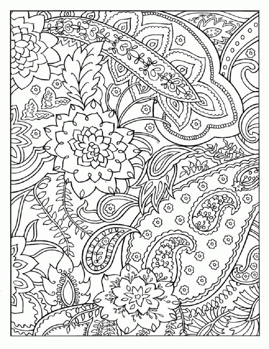 Difficult abstract coloring page
