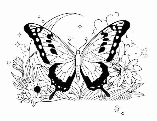 Beautiful butterfly coloring pages for kids and adults