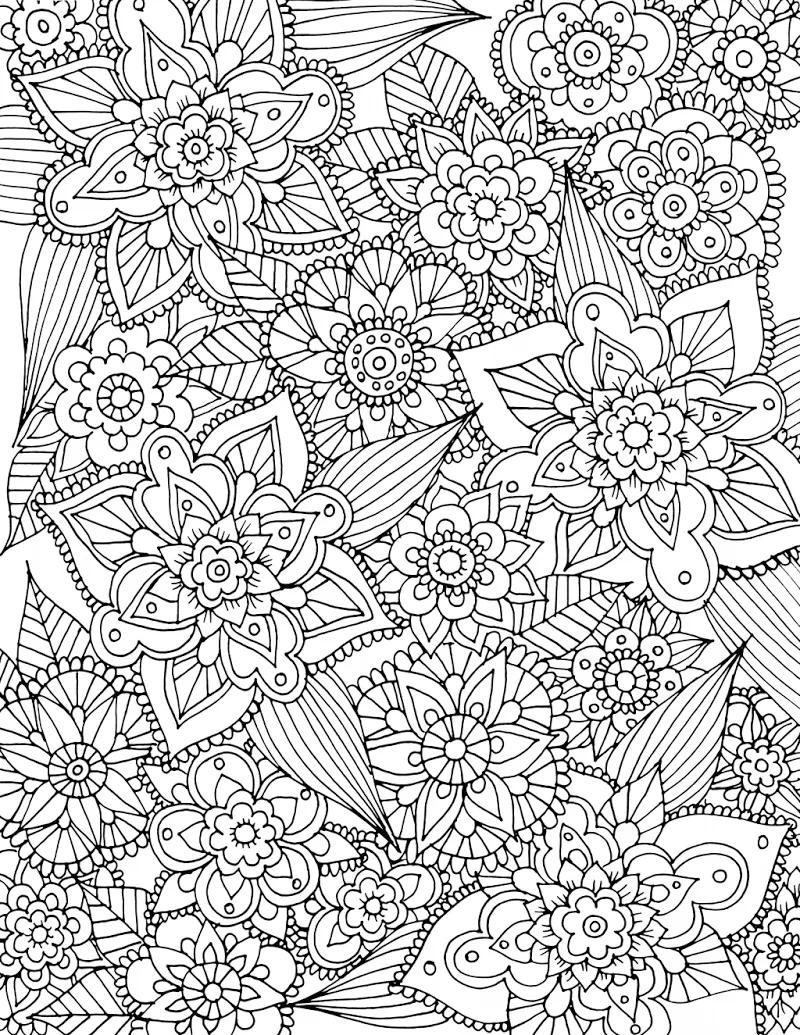 Get this spring coloring pages for adults plex flower pattern printable