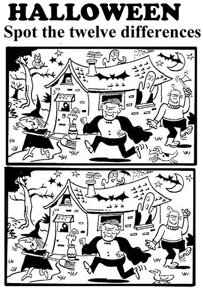 Free printable halloween spot the difference worksheet pictures for kids halloween worksheets halloween printables halloween school