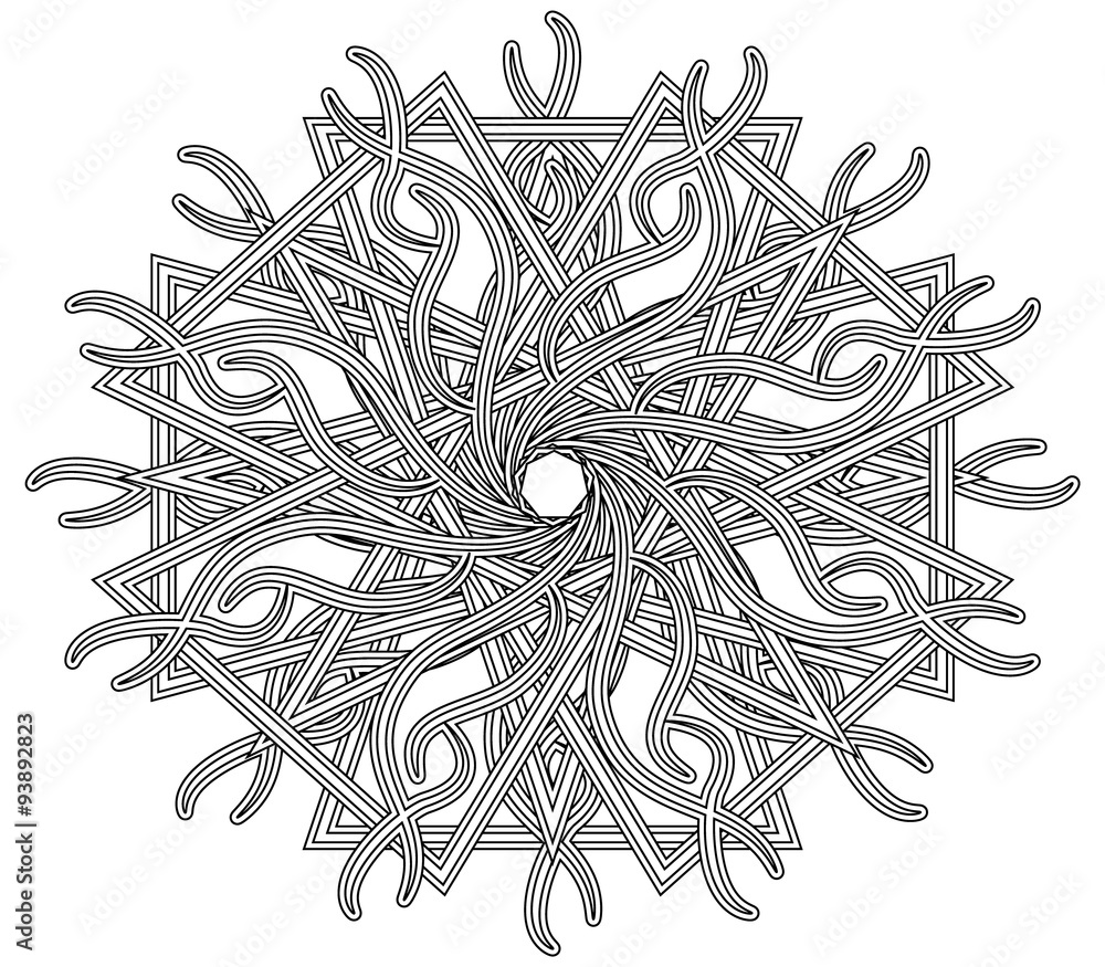 Plex mandala coloring page illustration